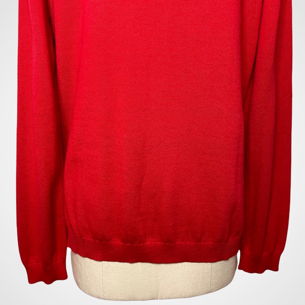 Talbots Red Argyle Crewneck Sweater Medium NWT - Picture 7 of 9